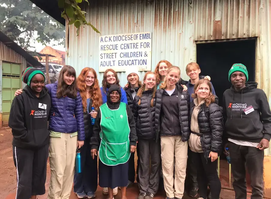 Group of KES pupils in Kenya on Moving Mountains Trust trip