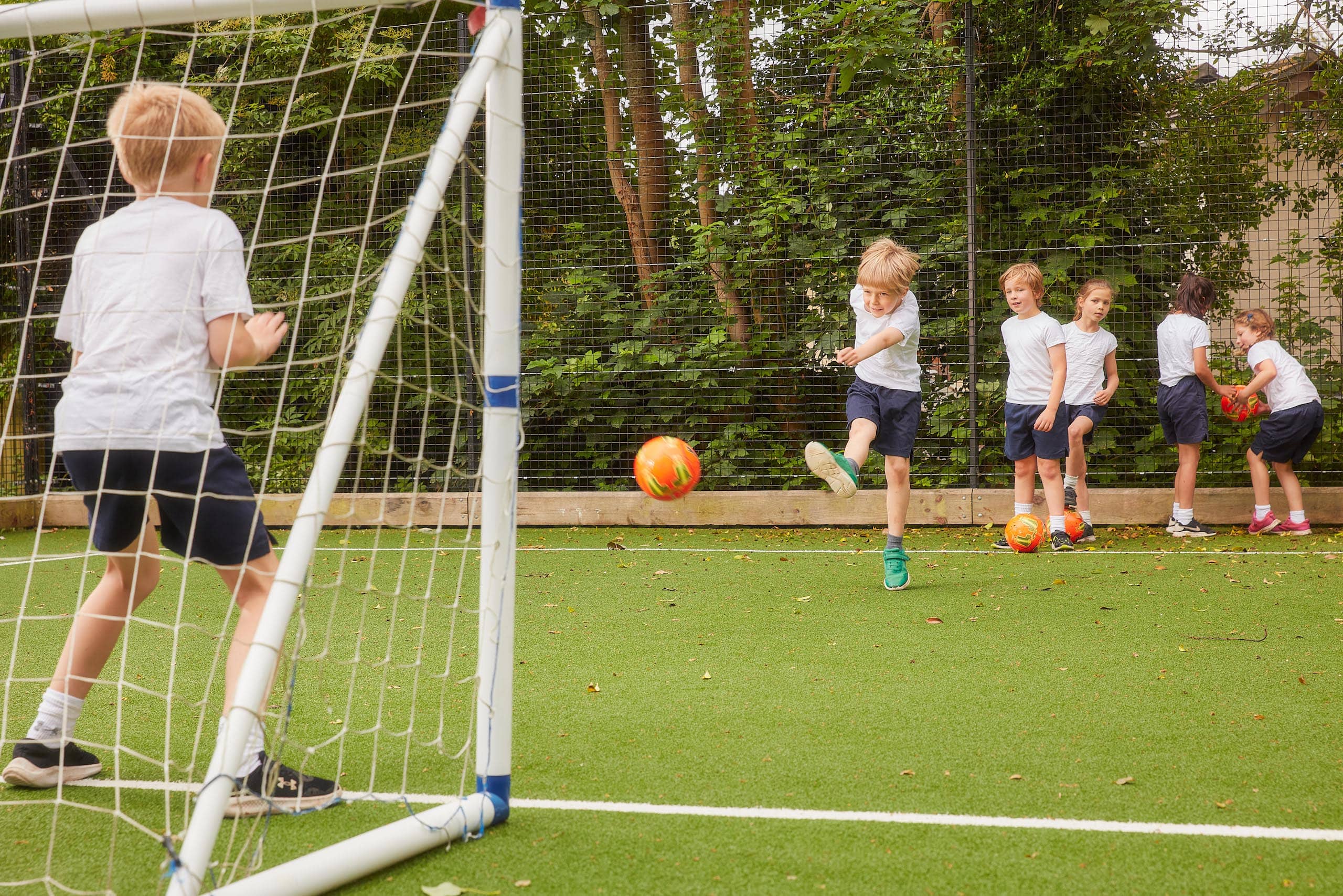 KES Bath pupils playing football outside